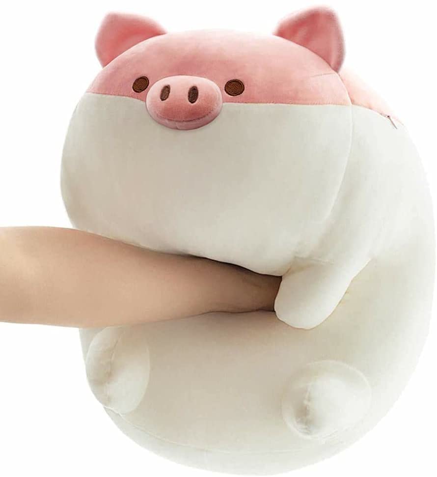 ARELUX Stuffed Animal Pig Plush Pillow,Soft Piggy Anime Plushies Japanese Cuddle Pet Throw Pillow,Kawaii Plush Toy Gifts for Boys Girls Kids Birthday